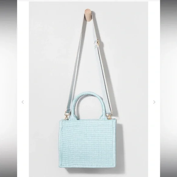 NWOT Francesca’s Trista Plaid Boucle Small Tweed Plaid Tote/Purse - Picture 4 of 8